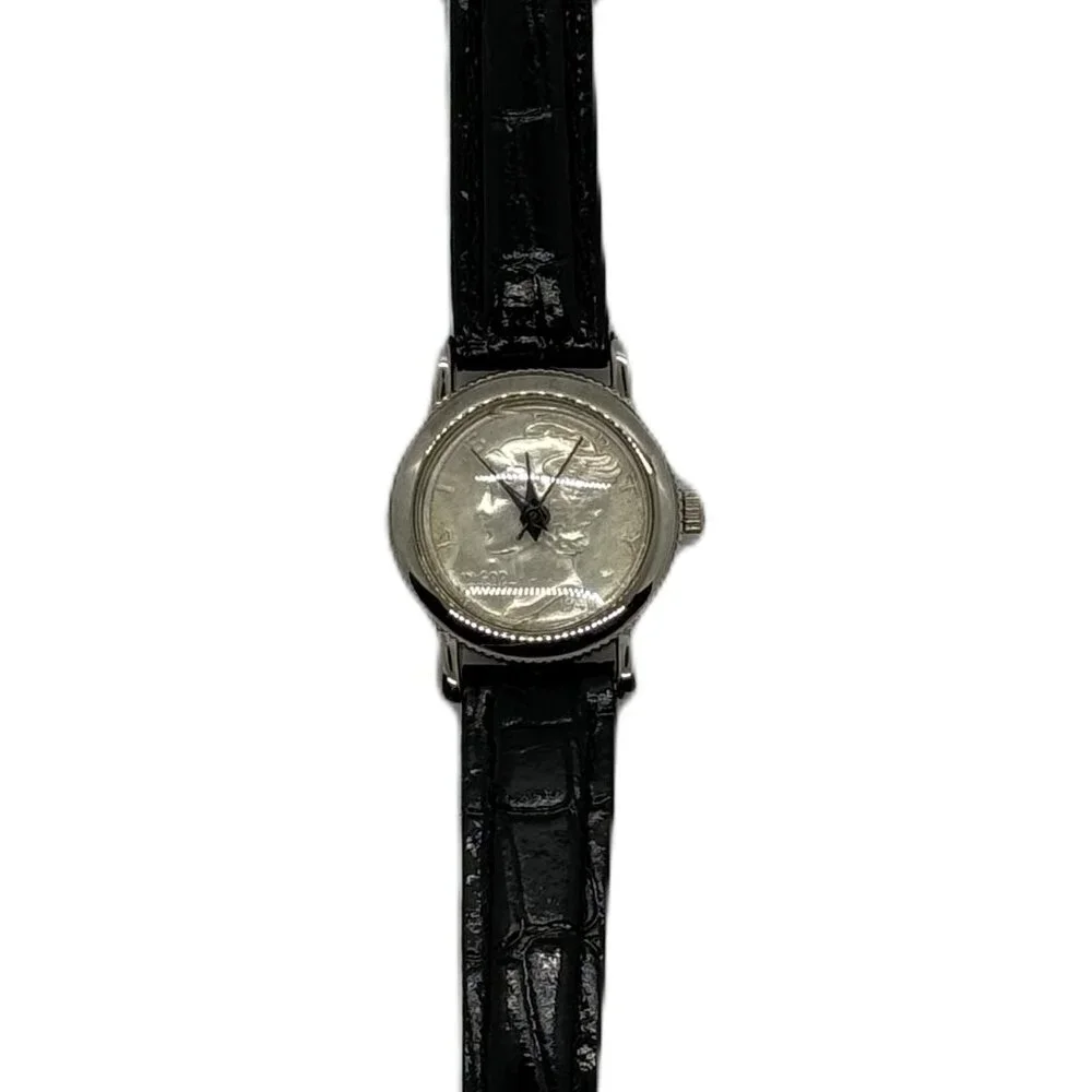 1943 Ladies Mercury Dime Dial Quartz Watch - Silver - Picture 3 of 8